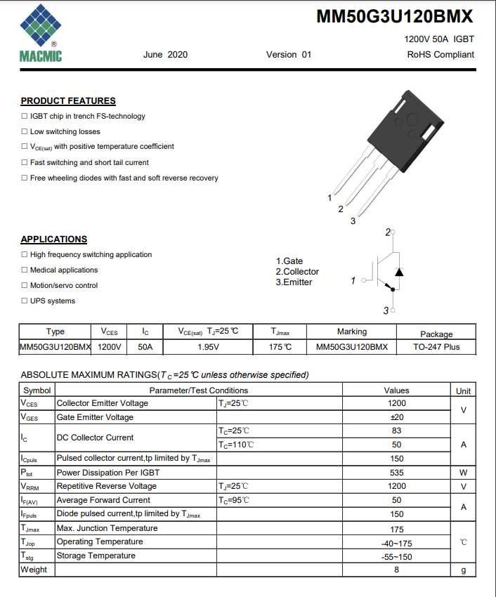 MM50G3U120BMX MM50G3U120 - 8 Bucăți