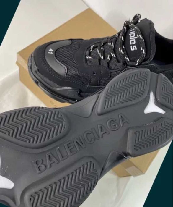 Adidasi Balenciaga Triple S full negri black - premium