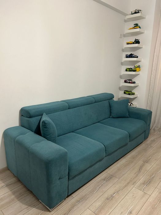 Canapea Extensibilă 3 locuri BELLAGIO, cu tetiere reglabile, 242x95x99
