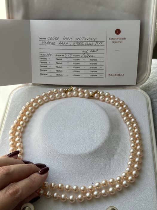 Colier Perle Naturale de cea mai inalta calitate 58,88 gr AAAA