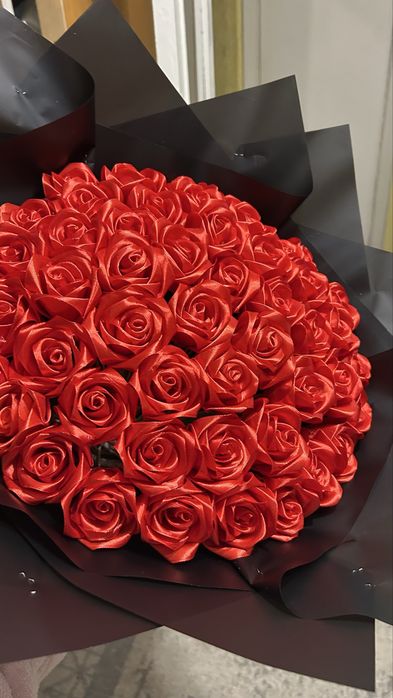 Цветы атласных лента 51 шт 65 см