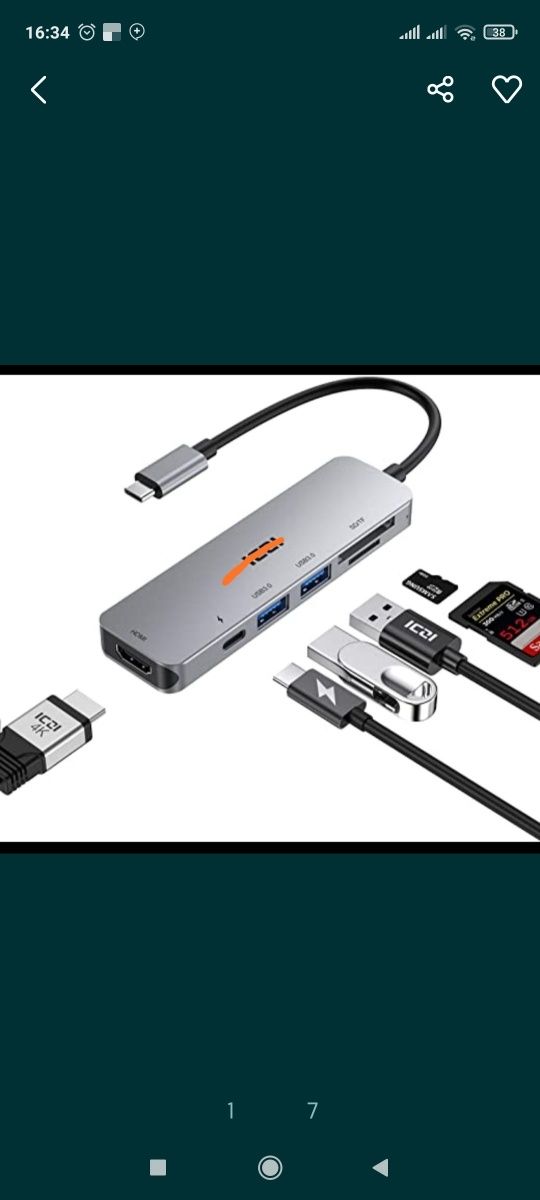 Переходник, Type c hdmi , usb ,lan , pd ( 5 in 1 ) !Macbook,samsung s