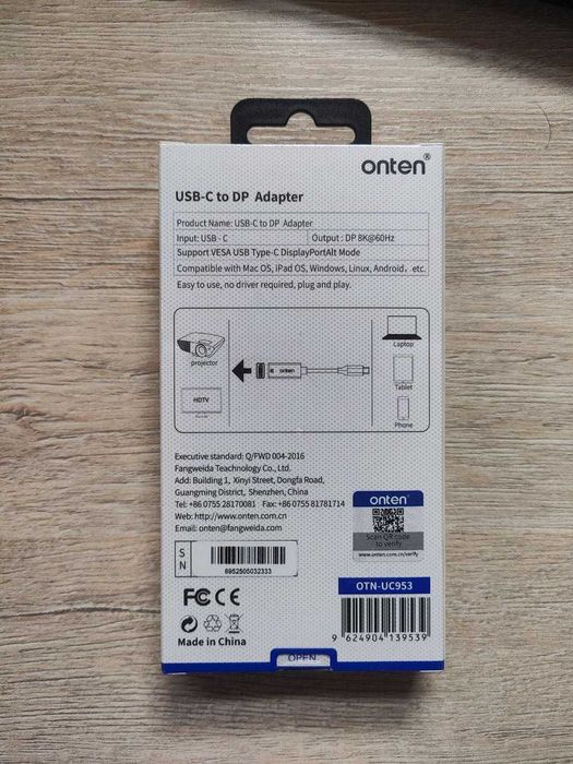 USB-C to DisplayPort Adapter – Onten OTN-UC953 -