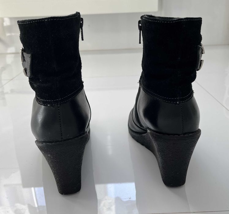 Ghete/cizme piele naturala, talpa ortopedica, dama, negre, marime 37