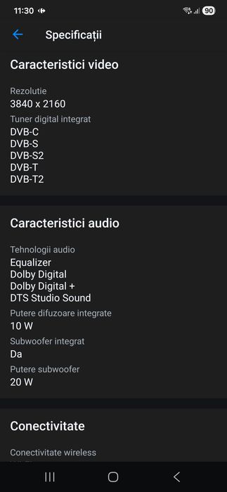 Vand Televizor LED Smart Sharp, 153 cm ,60",4K Ultra HD(lumina defect)