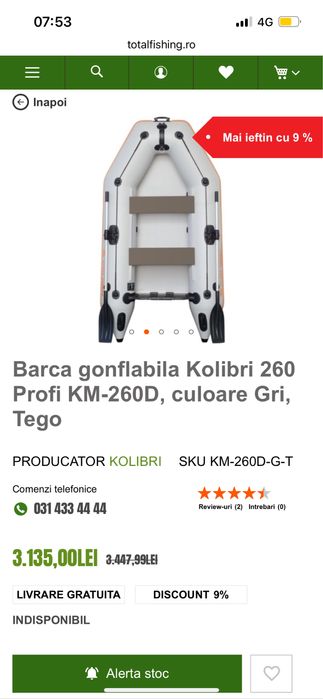 Barca Kolibri km260 tego