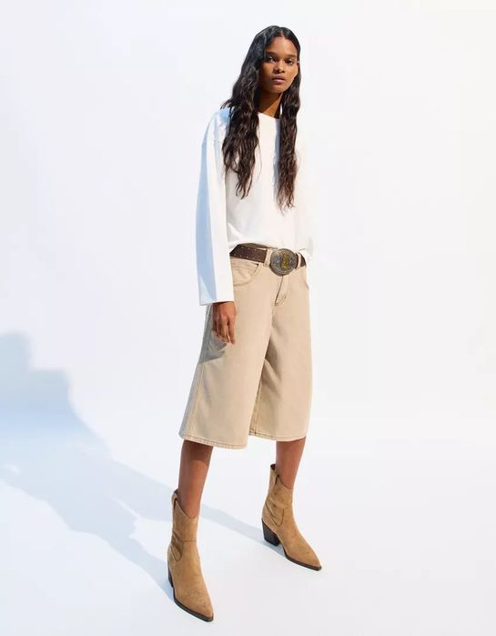 Bershka Асиметрични каубойски боти с ток