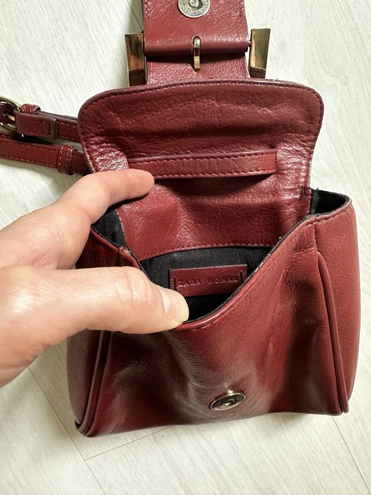 Geanta ZARA piele naturala visiniu