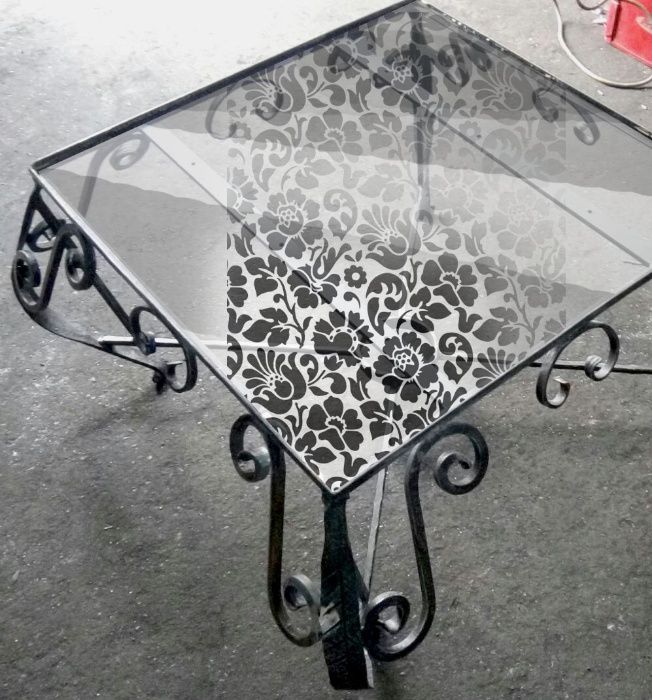 Masuta Fier forjat 100x100c40cm Cu sau Fara sticla