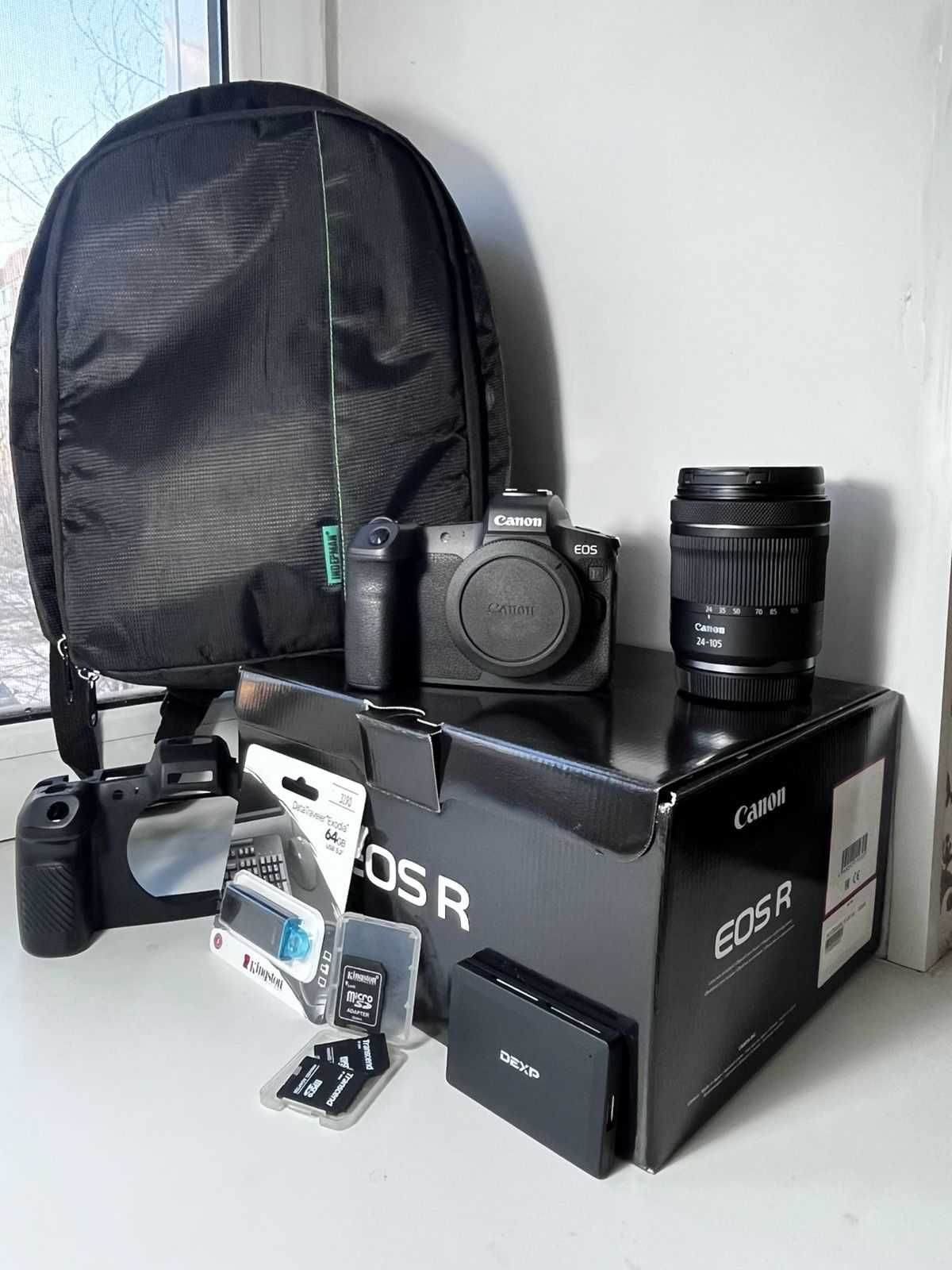 Canon EOS R 24-105mm в подарок переходник,64 гб карта памяти,чехол