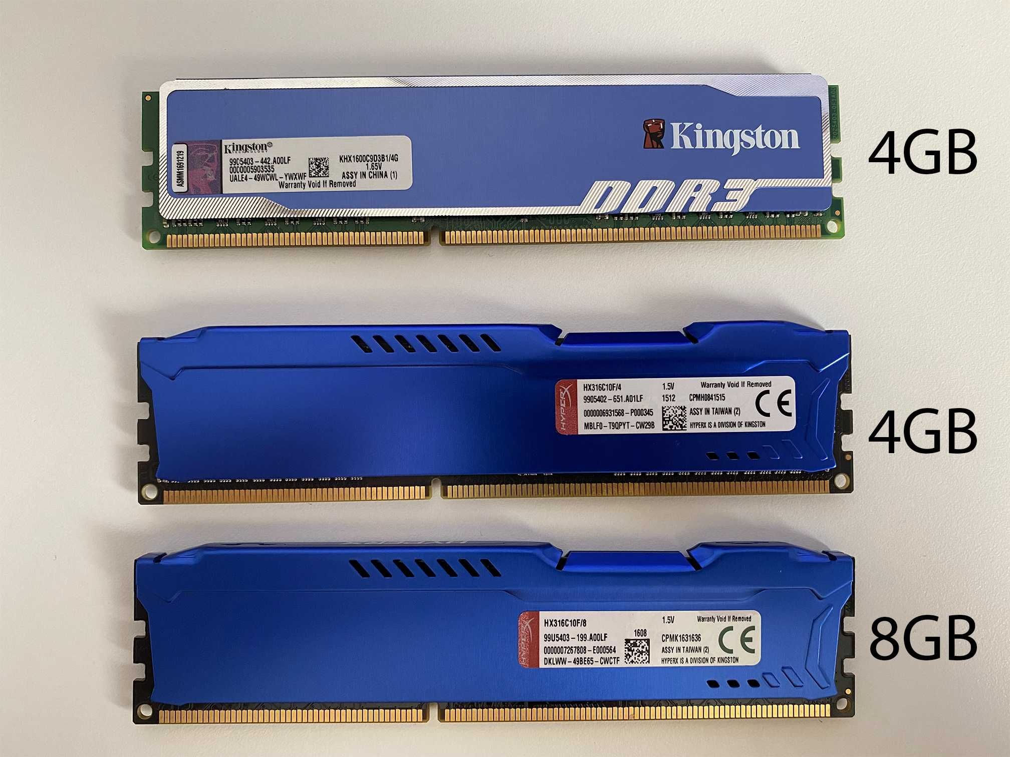 Memorie RAM PC Kingston HyperX Blu 1600MHz, DDR3, 2x4GB si 1x8GB