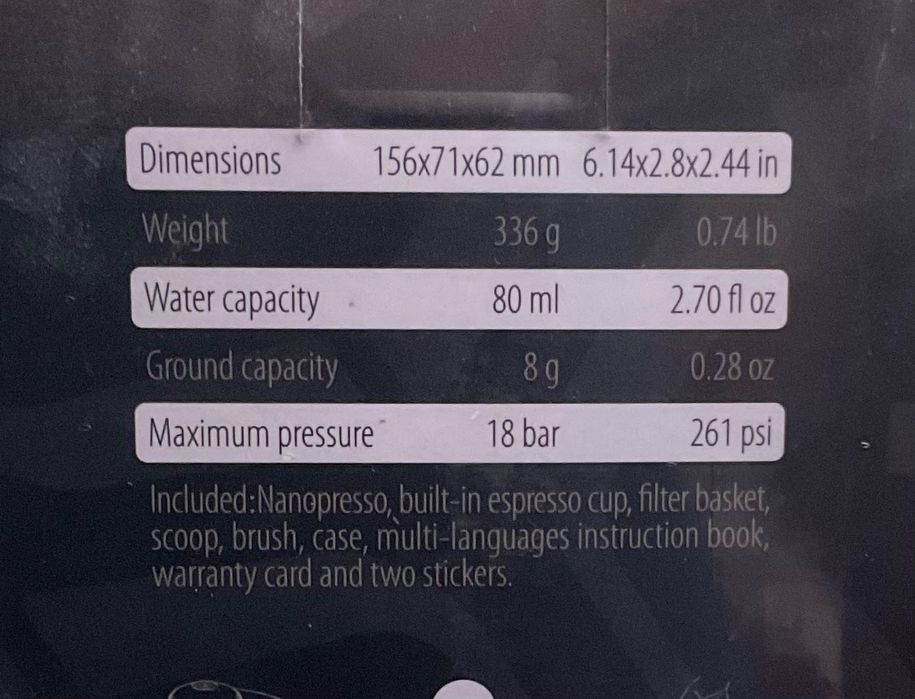 Aparat NOU de cafea (portabil) Wacaco Nanopresso (ROȘU)