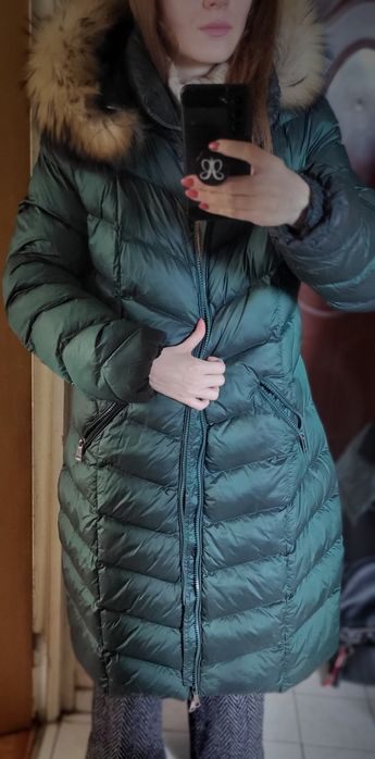 Geaca groasa lunga de iarna cu blana