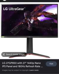 Lg ultra gear gaming 27” monitor 27gp850 180hz