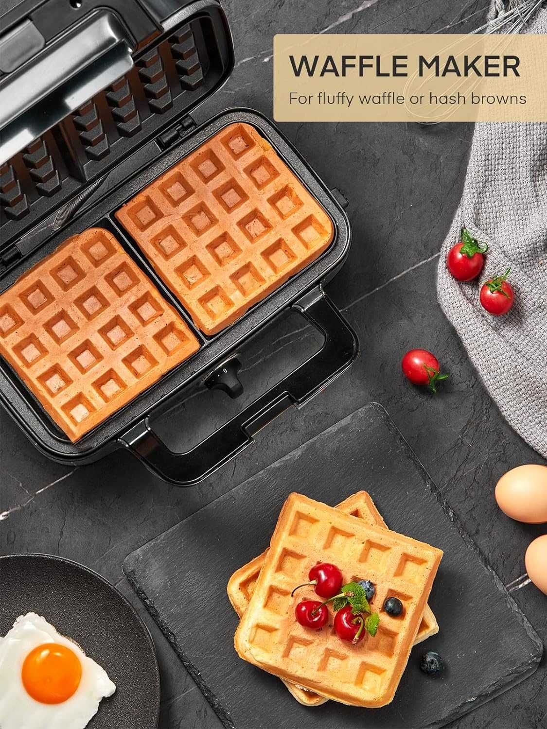 Грил/Тостер и Гофретник Fohere Sandwich Maker, 1200 W 3-in-1,Гаранция