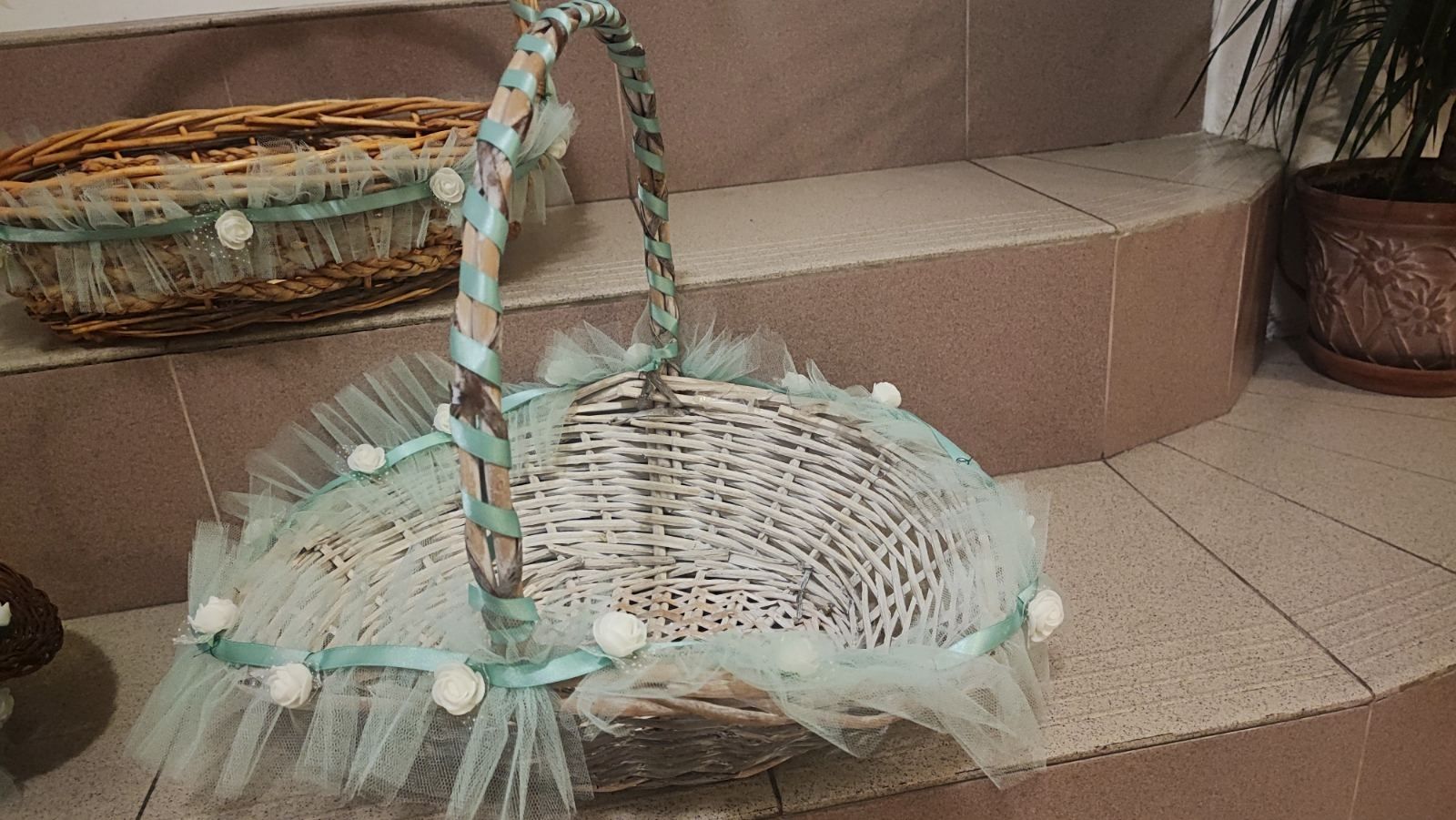 Сватбени кошници - декорация мента