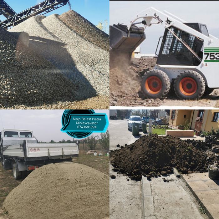 Nisip Balast Piatra Bobcat Miniexcavator