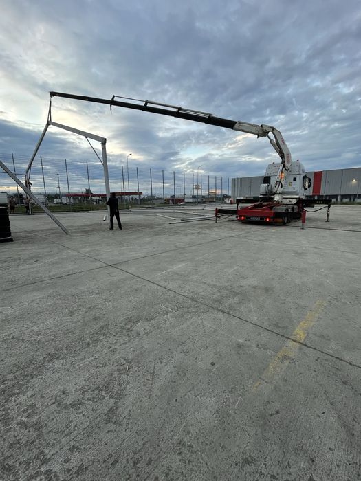 Servicii macara si transport platforma 13m, transport agabaritic