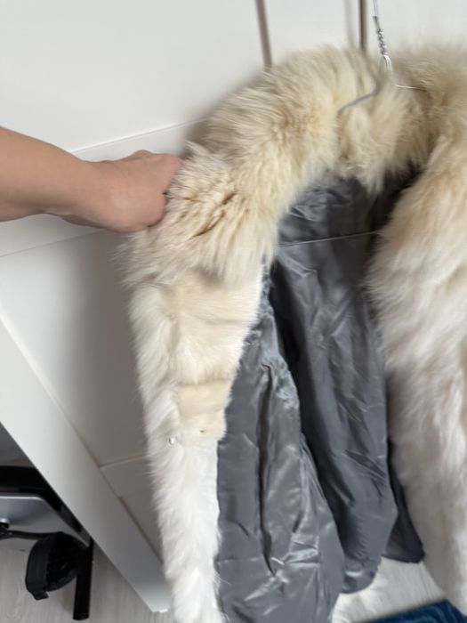Haine de blana naturala vulpe polara noua