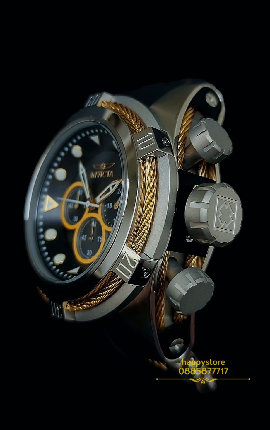 часовник INVICTA Bolt Zeus Silver/Gold 53 mm, Инвикта ръчен часовник