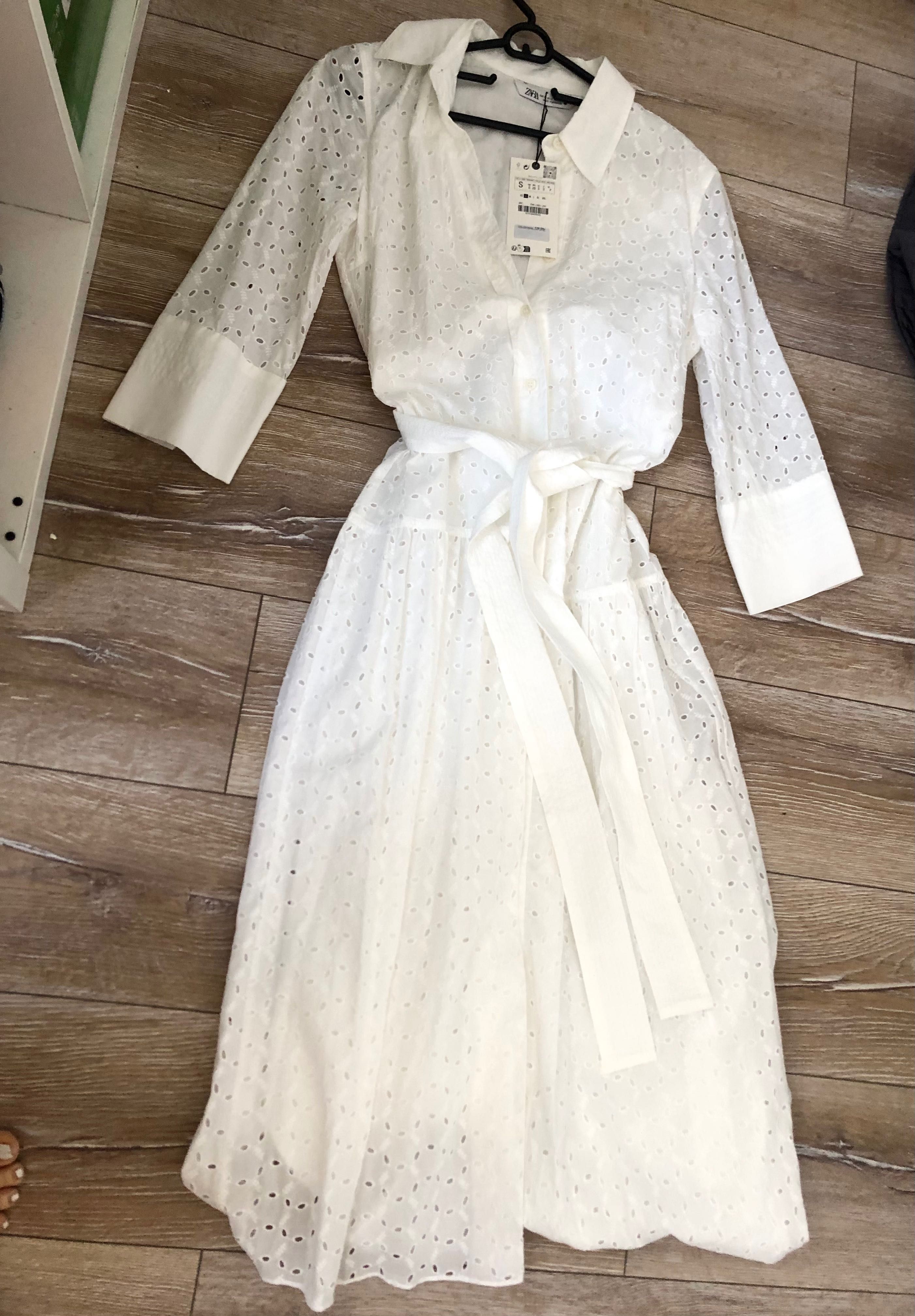 Zara рокля бродерия
