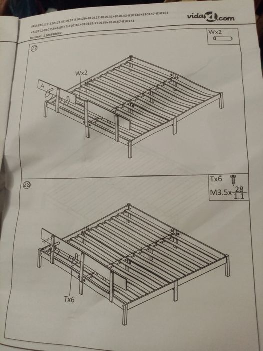 Vând cadru pat vidaXL 160x200