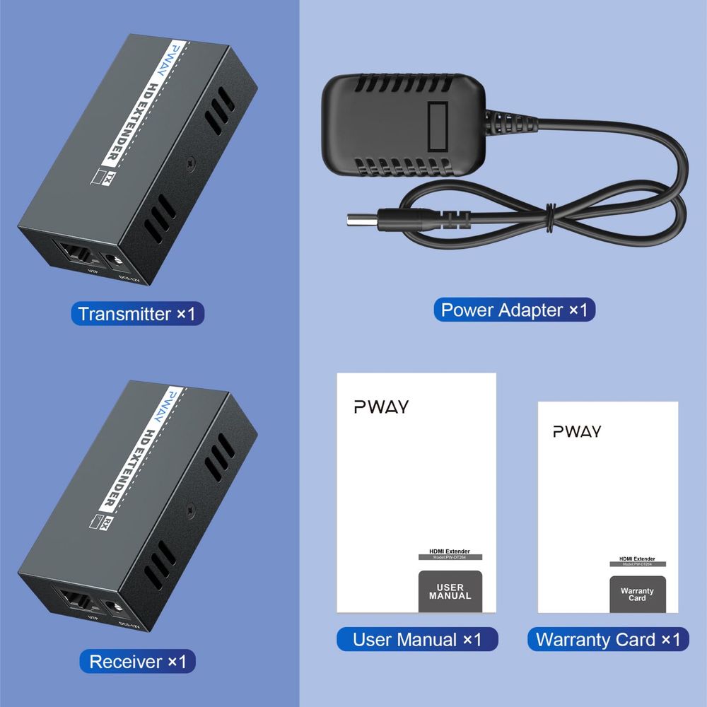 DT264 HDMI 150м удължител>Ethernet,1080P/60Hz/3D/Cat5e/6/7-Loop Out