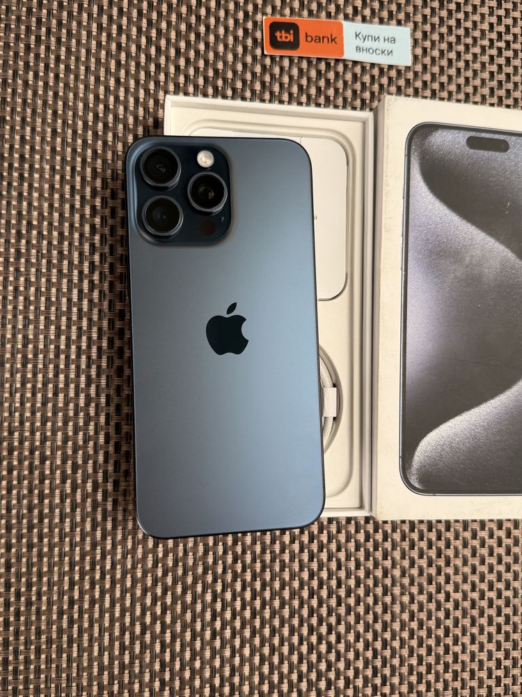 КАТО НОВ!/*ЛИЗИНГ*/ iPhone 15 Pro Max Blue Titanium 256Gb / Айфон