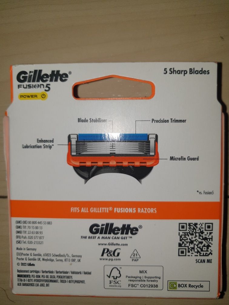 Set 8 rezerve Gillette Fusion power Germania  sigilate