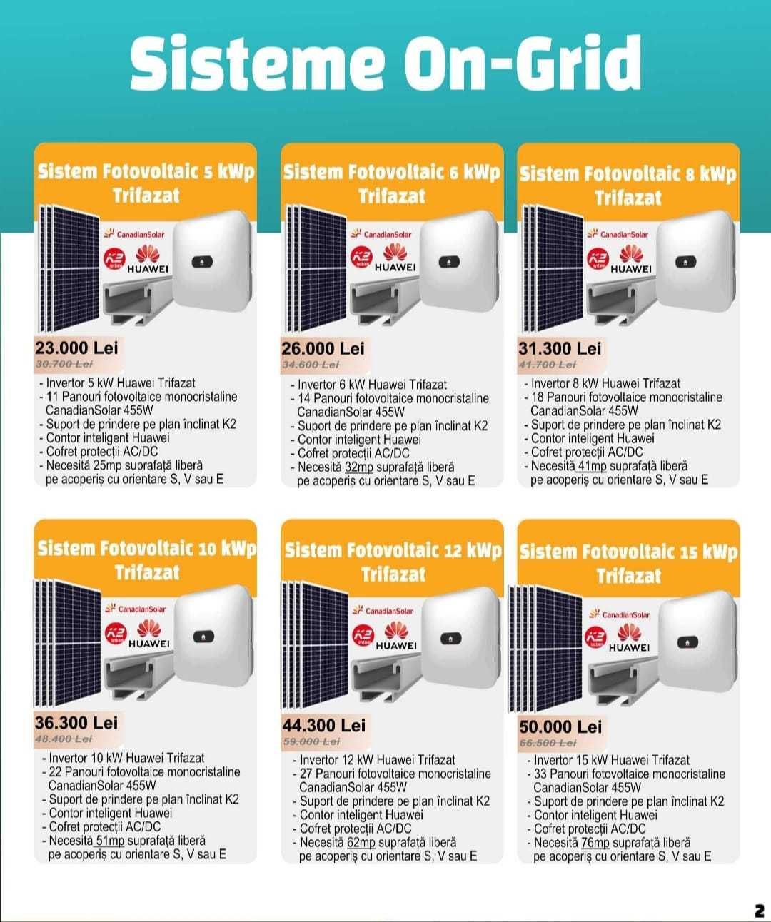 Montaj Panouri Fotovoltaice Montaj invertoare solare on-grid off-grid