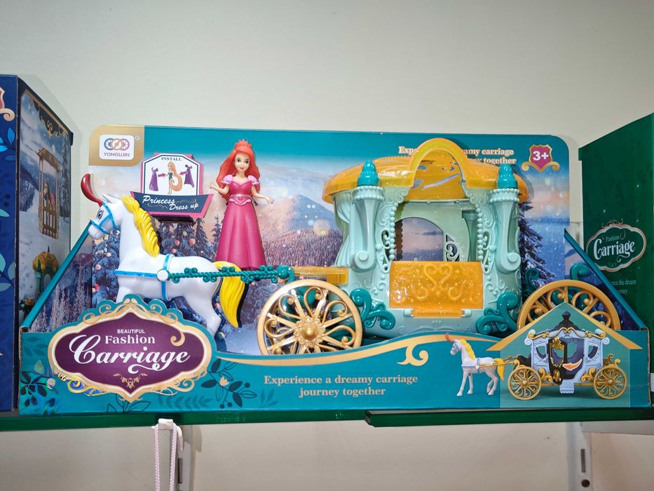 Комплект кукла принцеса с карета и кон, каляска