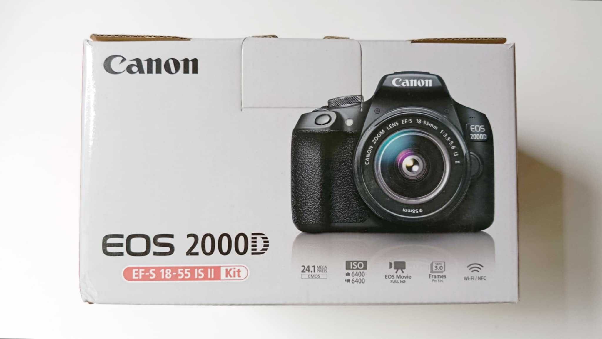 DSLR Canon EOS 2000D,24.1 MP, Negru + Obiectiv EF-S 18-55mm IS II