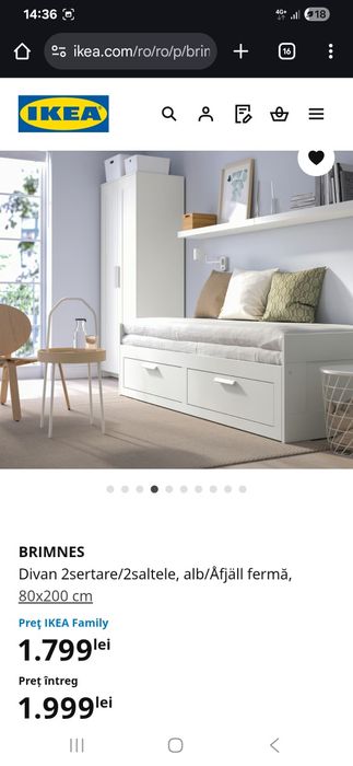Pat/divan Ikea ( Brimnes)