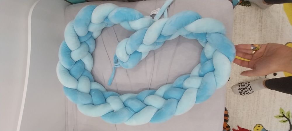 Плетен плюшен обиколник за кошара Kikka Boo 4 Плитки, 180 см.