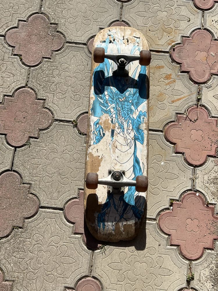 Skaterborg negru cu dragon