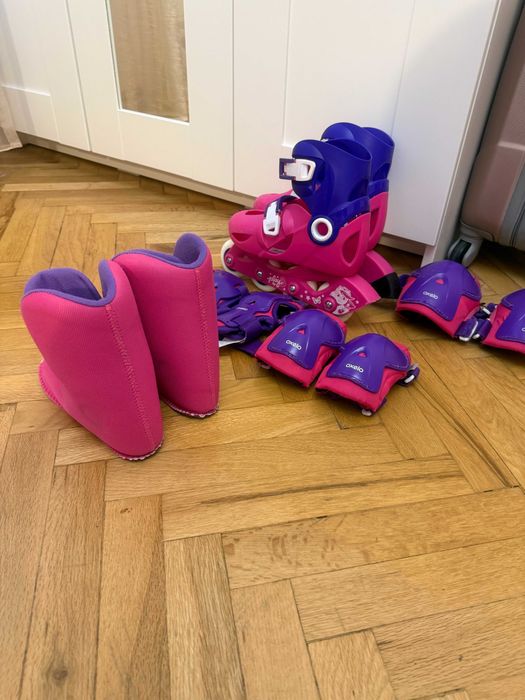 Детски Ролери Play 3 + 3бр. Протектори, Розово/Лилави - 40лв.