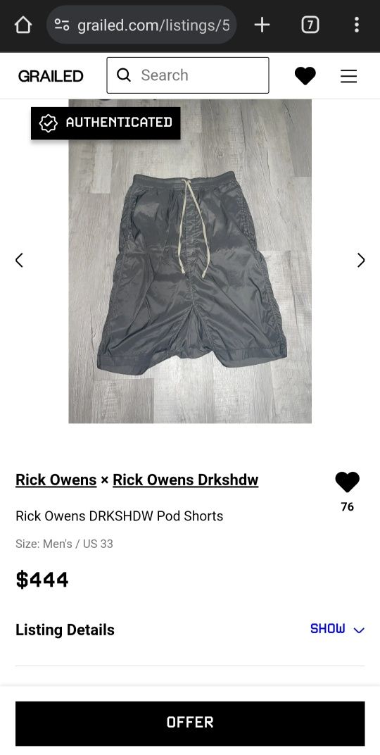 Rick Owens DRKSHDW Shorts