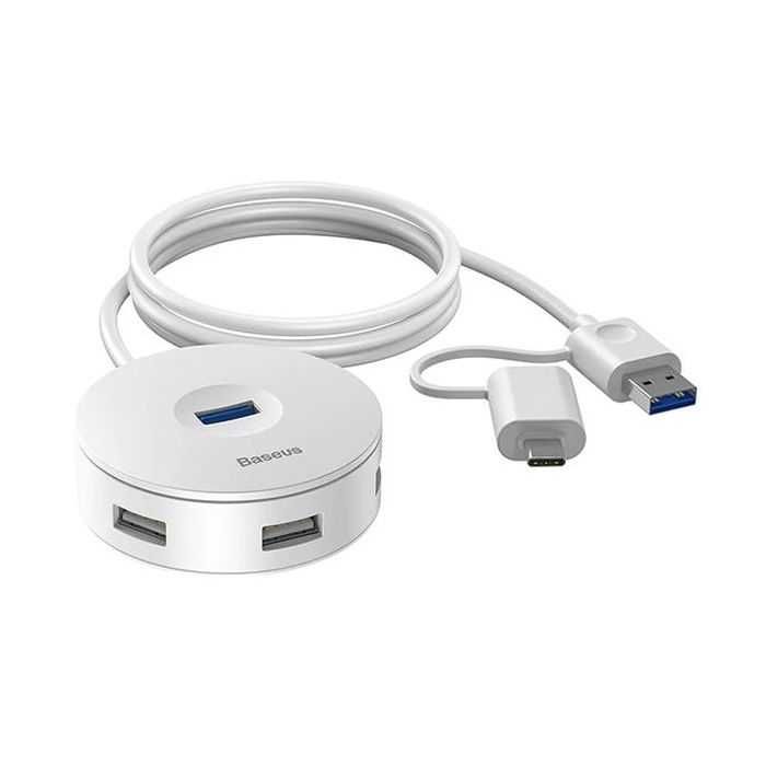 4-портов USB хъб (100 см) - Baseus USB-A & USB-C Round Box Hub Adapter