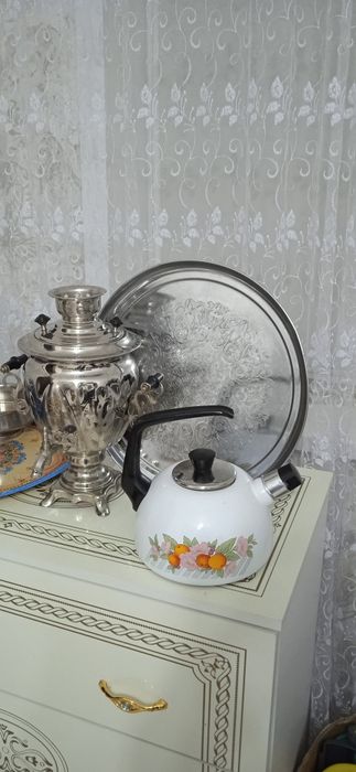 Советская посуда самовар электрический латунный