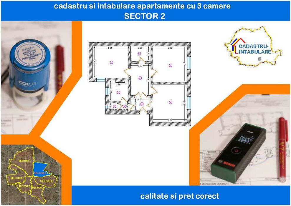 Cadastru și Intabulare Apartamente / Garsoniere – Sector 2, București
