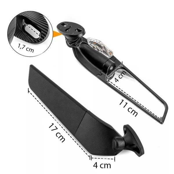 oglinzi moto led wing wind subtiri pliabile aerodinamice medii/mari