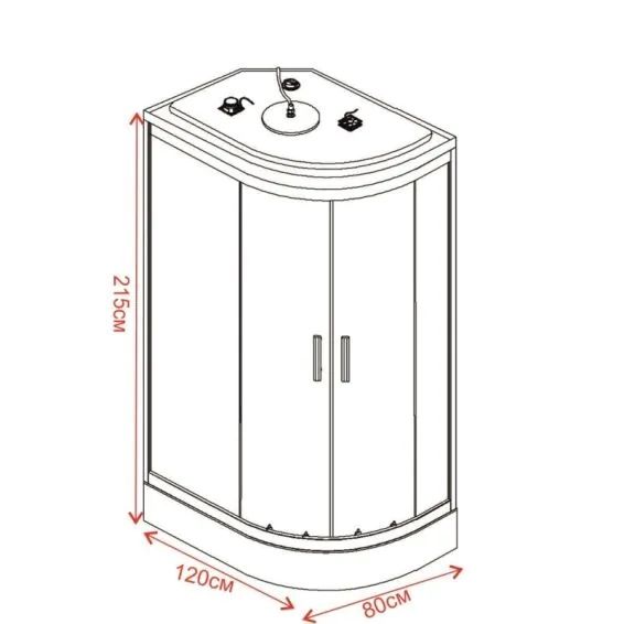Хидромасажна душ кабина 120Х80 INTER CERAMIC 876L