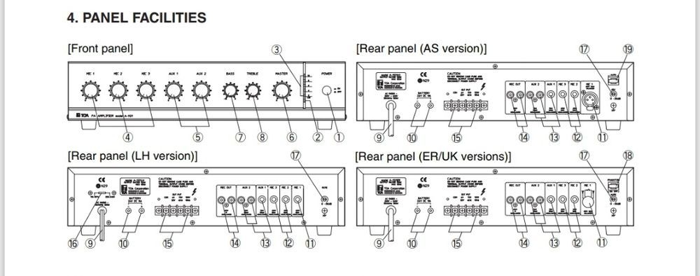 Toa PA Amplifier Model A-1031