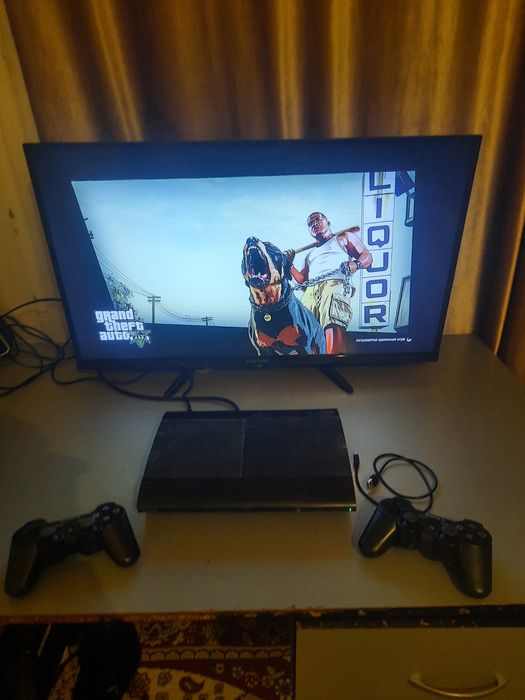 Playstation 3 Super Slim 30 игр Фифа19 Ufc3 Гта5 МК Minecraft Гонка 2