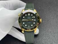 ceas barbat omega seamaster diver 300m gold/green