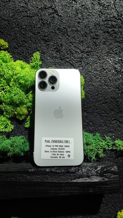 iPhone 13 Pro Max 128gb Silver Neverlocked Bat 100%/Fact+Garantie