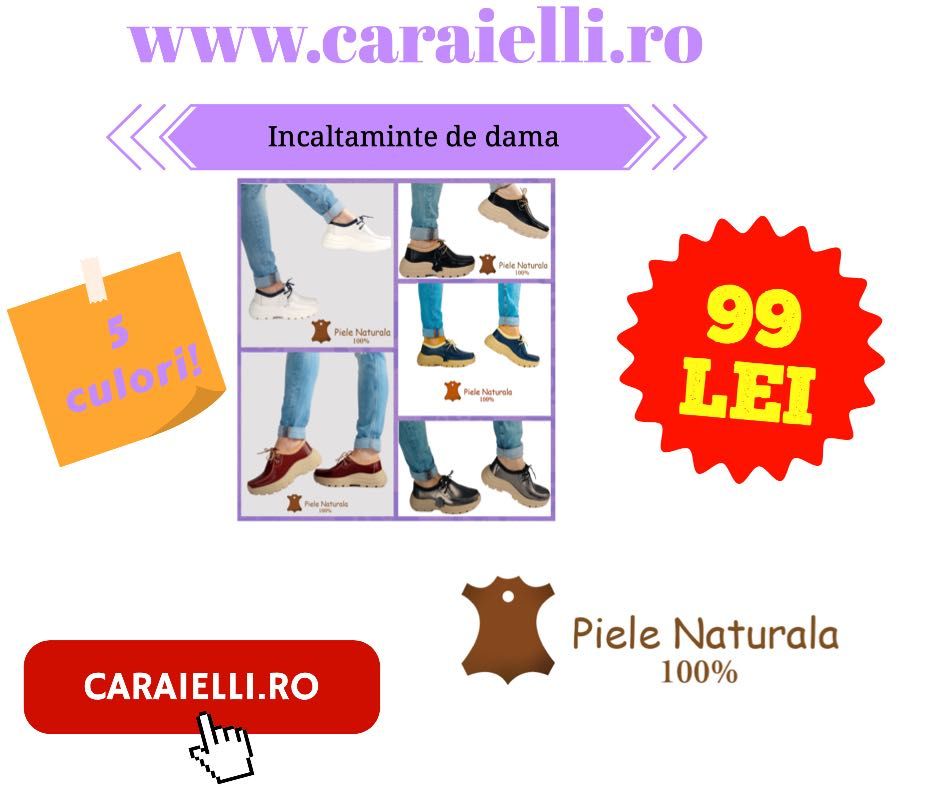 incaltaminte dama din piele naturala 100%  pe caraielli.ro