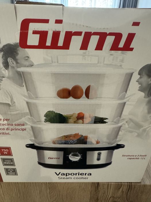 Уред за готвена на пара Girmi VP26, 750 W, 3 нива