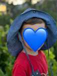 Pălărie soare copii, 100% in, handmade în România, nouă- albastru