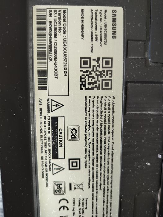 Tv samsung smart UE43CU8572U 108 cm ( display spart,piese)
